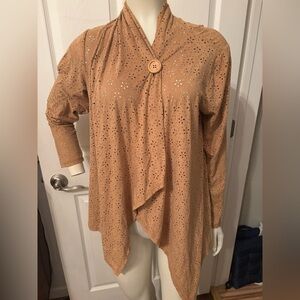 Bobeau lightweight faux suede sweater/ cardigan M
